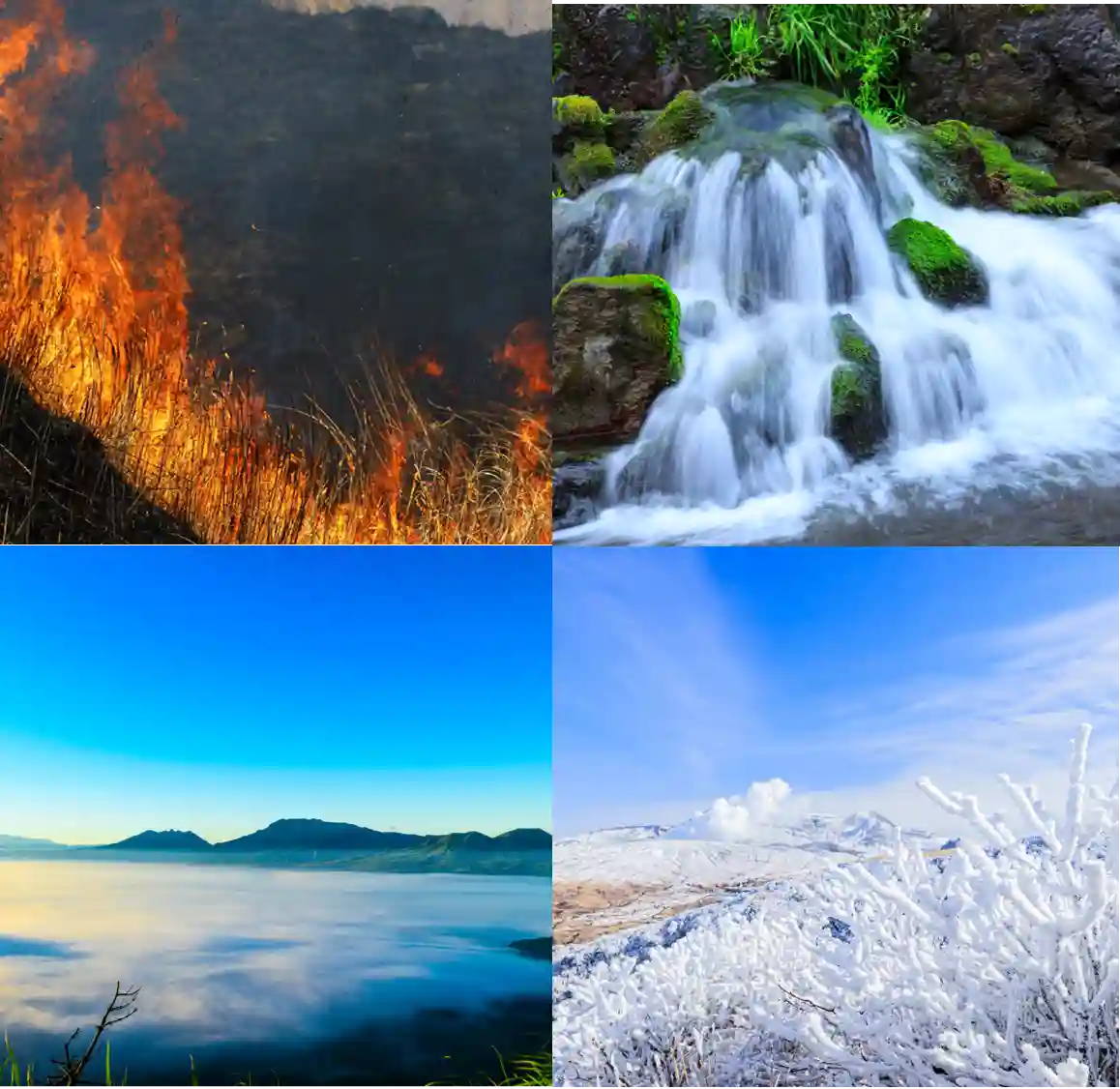 阿蘇の山と雲海の風景