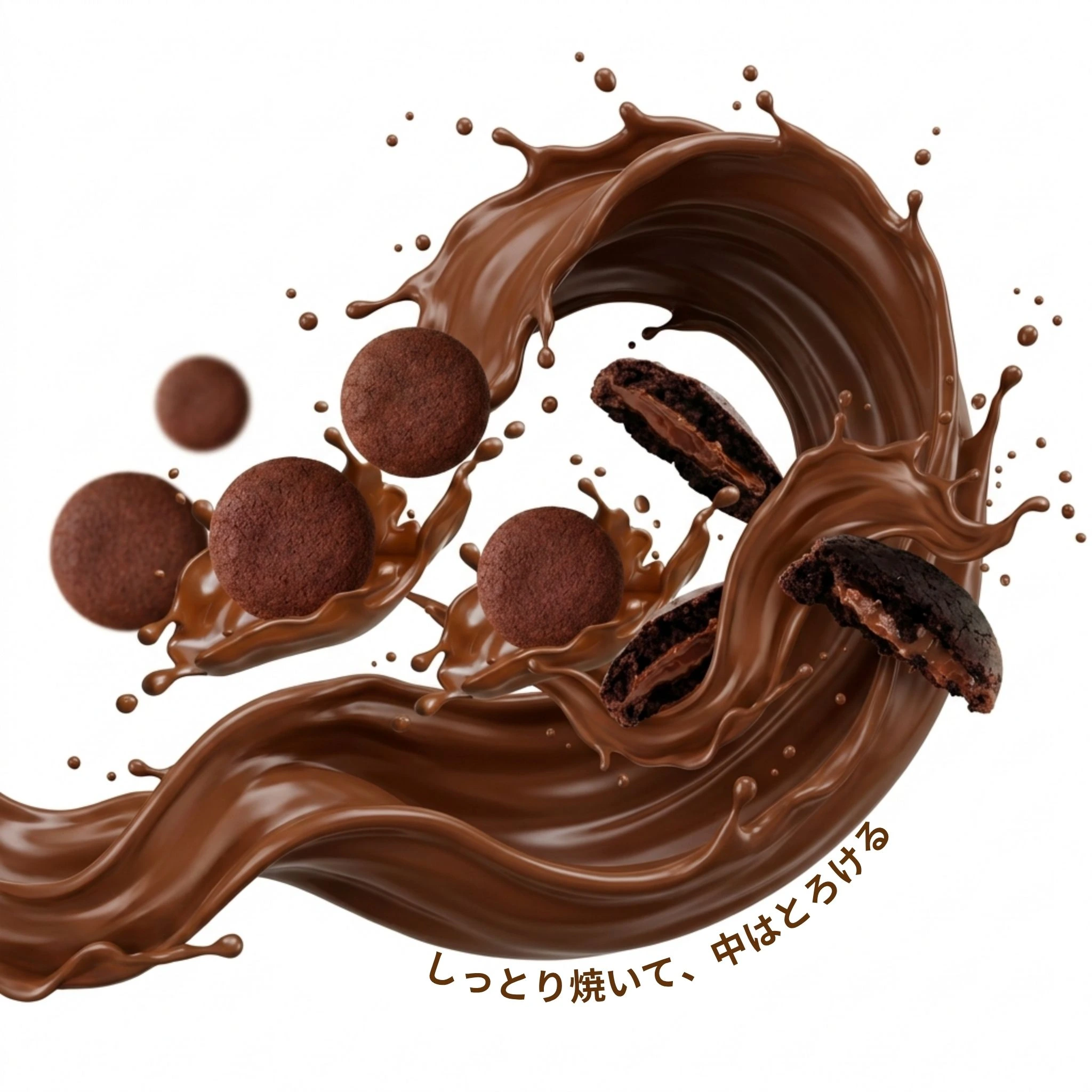 濃厚なチョコレートと生チョコクッキーのイメージ